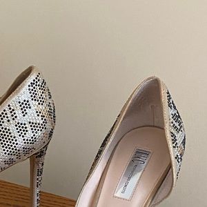 INC womens black, silver and gold stud pumps size 12